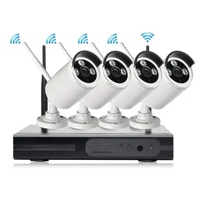 Video gözetim sistemi Tuya akıllı 4CH 2MP 1080P ev güvenlik kablosuz CCTV kamera takımı