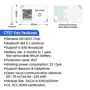 CP27 Bluetooth 5,1 Mini Beacon Tag localizador de precio barato Smart Wearable Badge Bluetooth ble Beacon con sensor de movimiento - Product Image 3