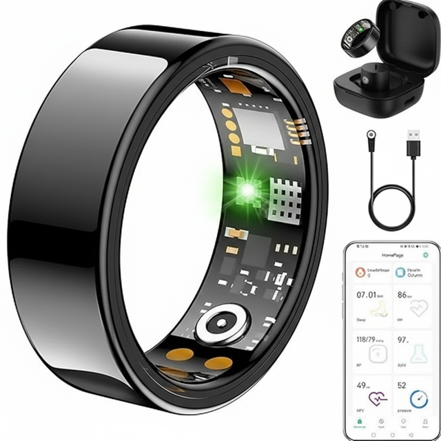 Ring Fitness Body Tracking Trending Location Magnetic Thin Touch Men's Stainless Steel Monitor Timer Odm Smart Ring IP68