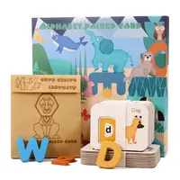 Planche en bois ABC pour enfants de 3, 4, 5 ans, lettres et nombres d'animaux, Puzzle assorti, jeu éducatif Montessori, cadeau