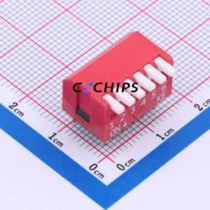 DSDP06LHGETR DIP Switch Switch Piano Key Single Pole Single Throw 6 PC Pin - Product Image 1