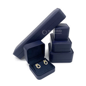 Cajas de Joyería de Cuero PU Premium Personalizadas al por Mayor en Color Azul para Collares, Pulseras, Anillos y Pendientes - Product Image 3