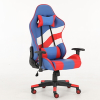 Chaise de gaming réglable avec dossier haut et design de siège de course pour bureau d'ordinateur
