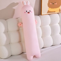 Peluche Lapin Imprimée Double Face pour la Saint-Valentin, Rembourrage Coton PP, Coussin Corps Animal en Peluche Ultra Doux en Soie Glacée