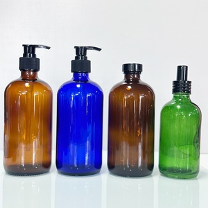 Glass Cosmetic Bottle and Cosmetic Pharmaceutical Glass Bottle Cobalt Blue Glass Bottle and Pump Head Cover - Product Image 2