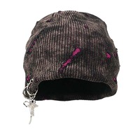 Bonnet en tricot vieilli Finch Garment – Bonnets de luxe en jacquard color-block vintage pour adulte unisexe, collection automne-hiver