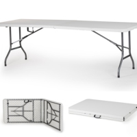 Table pliante rectangulaire portable de haute qualité en plastique soufflé de 8 pieds pour fête en plein air pique-nique