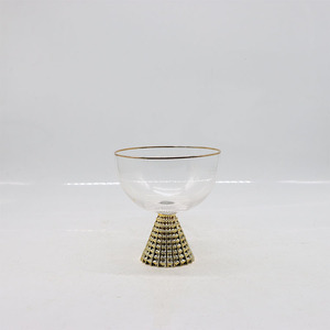 Набор бокалов для вина с золотым хрустальным стеблем, уникальной формы, роскошные бокалы ручной работы с алмазной огранкой для свадеб, вечеринок и дней рождения - Product Image 6