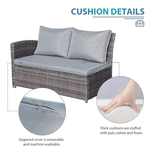 Ensemble de salon de jardin en rotin moderne pour hôtel, avec table à hauteur réglable, rotin PE résistant aux UV, coussins imperméables - Product Image 5