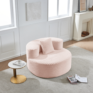 Fauteuil simple moderne en flanelle compressée, rembourré, durable, modulaire, pour villa et appartement, fauteuil-lit sans accoudoirs avec dossier coussiné - Product Image 3
