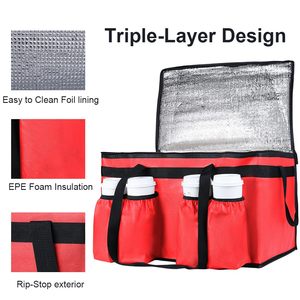 High Quality Custom Print Puakenikeni BBQ Food Takeout Insulated Casserole Carrier Cooler Tote <b>Delivery</b> Pizza <b>Bag</b> - Product Image 2