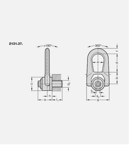 Anneau de levage en acier allié robuste à double rotation avec capacité de 10 tonnes et rotation à 360° - Product Image 3