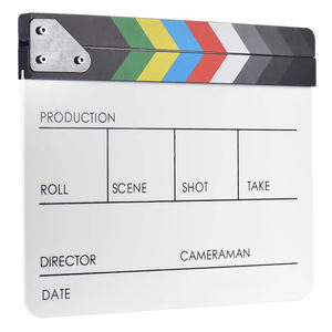 Acrílico colorido Clapperboard Clapper Board Dry Erase Director Cut TV Movie Film Action Slate Clap Corte hecho a mano Prop - Product Image 4