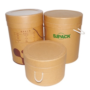 กลองไฟเบอร์กระดาษคราฟท์ขนาดเล็กแบบมีหูหิ้ว ความสูงตามสั่ง 20-65 ซม. - Product Image 1