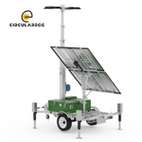 Tour d'éclairage mobile à énergie solaire industrielle, panneau solaire extérieur, tour d'éclairage LED, remorque solaire