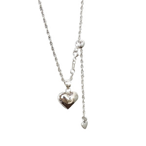 Collier en argent sterling S925 avec pendentif en forme de cœur, chaîne pour pull, bijou pour femme, accessoire de mode en argent 925 - Product Image 5