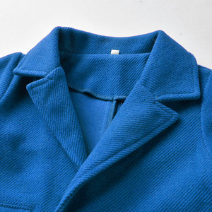 Colección Otoño Invierno 2025, ropa informal de marca para niños, traje de tres piezas sólido <span class=keywords><strong>azul</strong></span> real para niños, camisa de manga larga - Product Image 5