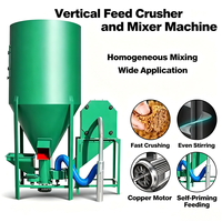 Petite machine verticale de broyage et de mélange d'aliments pour volailles, machine de broyage et de mélange de céréales pour la fabrication d'aliments pour animaux d'élevage
