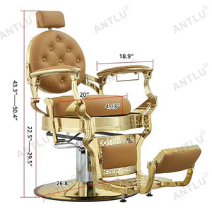 Silla de Barbero Profesional de Lujo, Estilo Vintage, Dorada, Resistente, para Salón de Belleza y Peluquería para Hombre - Product Image 5