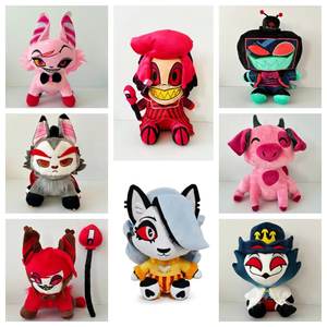 Nueva Llegada: Figura de Peluche de Astor Hell Inn, Personaje de Anime de Hazbin Hotel, <span class=keywords><strong>Charlie</strong></span> Husk, Meow Helluva para Moxxie Millie, Bordado en Algodón PP - Product Image 2