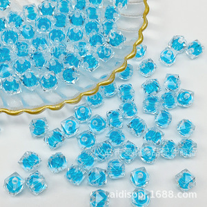 Cuentas cuadradas acrílicas de 10 mm, cuentas sueltas de color interior para la fabricación de pulseras, venta al por mayor por kilogramo - Product Image 3