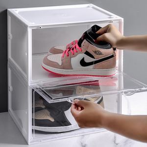 Caja de zapatos plegable de material PP transparente y duradera al por mayor, contenedor de almacenamiento de organización de ropa y zapatos con apertura lateral multifunción - Product Image 2