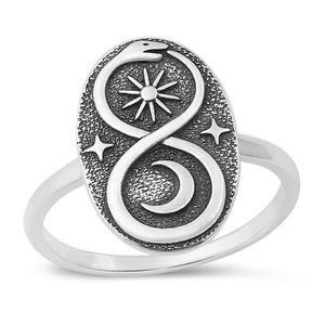 T0955 Anello Cocktail in Acciaio Inossidabile con Motivo a Stella, Anello Unisex alla Moda, Gioiello Regalo - Product Image 6