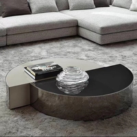 Ensemble de Table basse en verre trempé, de couleur blanche et noire, pour Center de thé, mobilier de salon moderne, nouvelle collection 2022