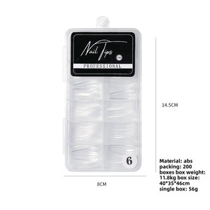 <span class=keywords><strong>Uñas</strong></span> Postizas Cuadradas Transparentes, Ultrafinas, Pre-diseñadas, con Acabado Sin Costuras, Removibles, en Caja - Product Image 5