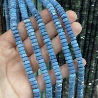 Jinstone 3x6mm Pierre Naturelle Turquoise Bleue Facettée Hexagonale en Forme de Roue de Boussole, Perles en Vrac pour Fabrication de Colliers, Bracelets et Bijoux DIY, Vente en Gros