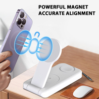 Nouveau design 3-en-1 chargeur magnétique sans fil bureau pliable et réglable pour iPhone montre comprend des accessoires de téléphone écouteurs