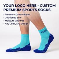 Chaussettes de sport pour hommes avec logo personnalisé, épaisses, en tissu éponge, rembourrées, athlétiques, mi-mollet, en coton, respirantes, pour la course à pied, le basketball, la gym, OEM