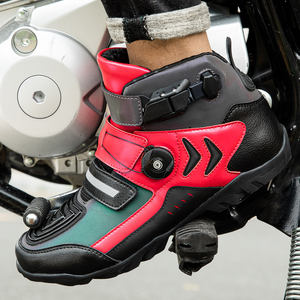Bottes de moto en cuir respirantes et imperméables pour hommes - Product Image 5