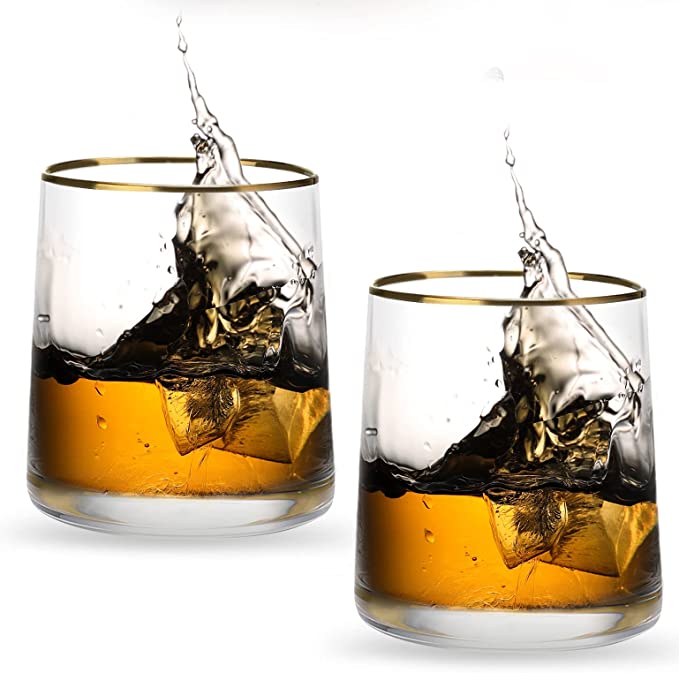 Whiskey Glasses Bar drinking glasses Borosilicate Glass 9 oz Cocktail Glasses Whiskey Tumbler