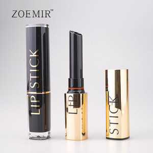 Envase de Lujo para Lápiz Labial, Color Negro Dorado, Cuadrado, 8mm de Diámetro Interior, Personalizable con Logotipo, Plástico, para Bálsamo Labial - Product Image 1