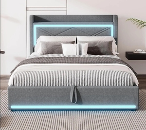<span class=keywords><strong>Lit</strong></span> Moderne 180x200 avec Rangement et Éclairage, <span class=keywords><strong>Lit</strong></span> King Size - Product Image 1
