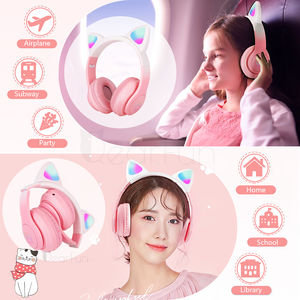 <strong>Cute</strong> Cat Headphones BT Girls Kids Glowing Wireless <strong>Earphones</strong> With Built-in Mic for Apple Samsung Android Gifts - Product Image 3