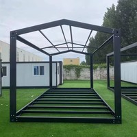 Maison préfabriquée en kit de 20 pieds, maison conteneur préfabriquée détachable avec toit en pente pour cour