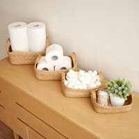 1 panier de rangement élégant en corde de jute naturelle pour étagères, bacs de rangement domestiques, organisateur