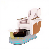 Équipement haut de gamme pour salon de manucure, fauteuil de massage électrique inclinable, fauteuil de pédicure de luxe avec spa pour les pieds et éclairage LED