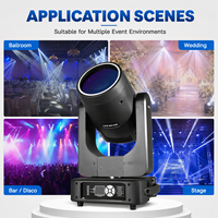 Luz Móvil de Haz de 200W 300W con Anillo LED, Gobo, Prisma, 20 Canales DMX512, Pan 540 °   Inclinación 270 °   Pantalla LCD para Club, Bar, Conciertos, Bodas