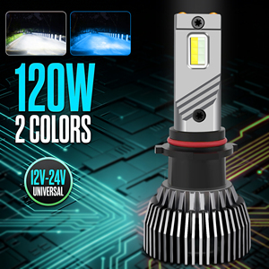 Bombilla LED Súper Brillante de 120W de Doble Color Blanco y Azul Hielo P13W H3 H8 H9 H10 9005, Luz Alta/Baja para Conducción y Niebla para Auto y Camioneta - Product Image 1