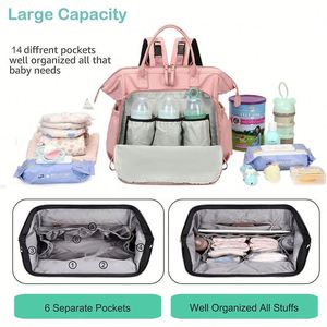 Sac à dos multifonctionnel pour bébé, résistant à l'eau, en polyester, antivol, grand sac à couches pour un usage quotidien et en voyage - Product Image 4