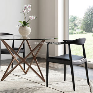 <span class=keywords><strong>Hans</strong></span> <span class=keywords><strong>Wegner</strong></span> phong cách nhà máy chuyên nghiệp <span class=keywords><strong>Kennedy</strong></span> cánh tay ghế da đệm ghế ăn bằng gỗ với ghế đệm - Product Image 5