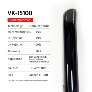 ฟิล์มกรองแสง<span class=keywords><strong>รถยนต์</strong></span> VK-15100 ขนาด 1.52x30 เมตร หนา 2 มิล ซ่อมแซมตัวเองได้ ป้องกันรอยขีดข่วน กันน้ำ ป้องกันความร้อนสูง <span class=keywords><strong>เคลือบ</strong></span>นาโน - Product Image 3