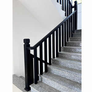 Escalera Interior Simple y Moderna para Villa, Barandillas Negras, Barandillas <span class=keywords><strong>de</strong></span> Aleación <span class=keywords><strong>de</strong></span> Aluminio, Balcón Duradero Personalizado - Product Image 1