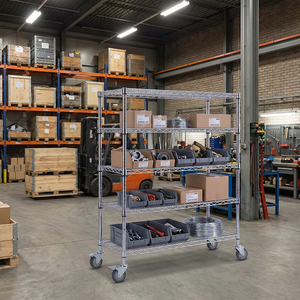 יחידת מדפים מתכווננת בעלת 5 קומות עמידה לאחסון וארגון תעשייתי - Product Image 3