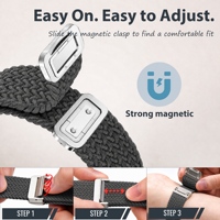 Bracelet en nylon tissé respirant avec boucle magnétique robuste, ajustable, vente en gros, sur mesure pour Google Fitbit Air Armband
