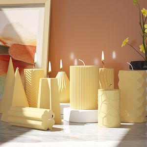 Ide baru bagian bergaris silinder segitiga poligon kerucut dilipat busur lilin silikon cetakan untuk membuat lilin aromaterapi lilin - Product Image 1