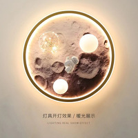 Plafonnier LED pour chambre d'enfant, planète astronaute, lune, lit LED simple